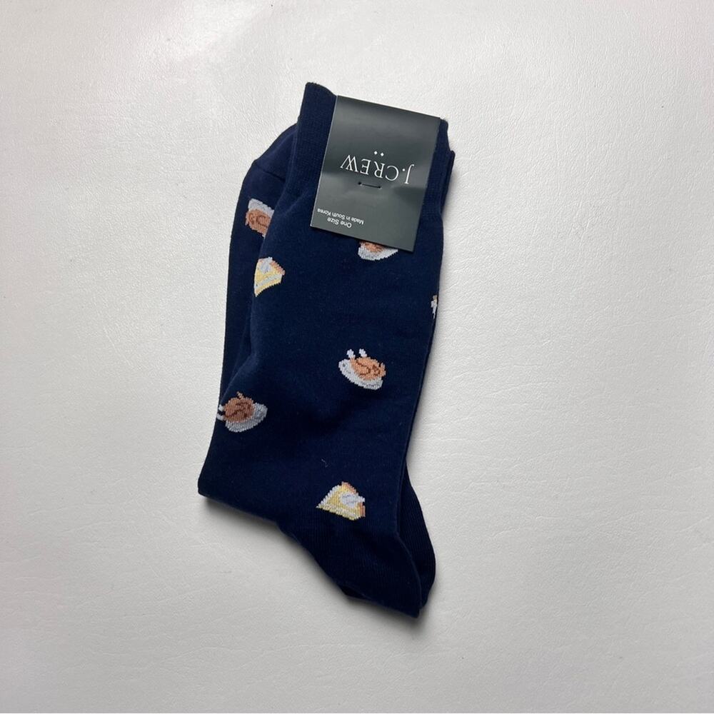 J.Crew Men's Thanksgiving Theme Graphic Design Trouser Socks Onesize